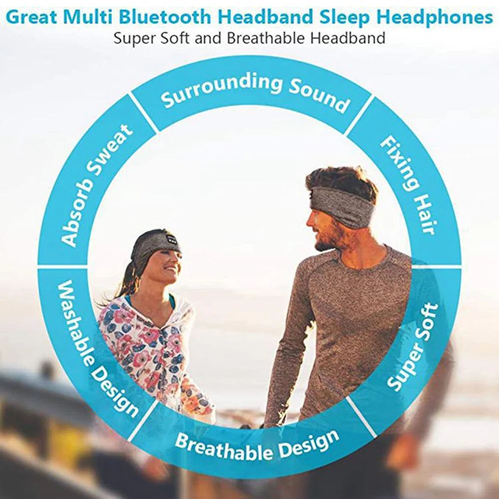 Bluetooth Sleep Headband – Wireless Music Earphones & Comfortable Sports Eye Mask for Relaxation & Sleep