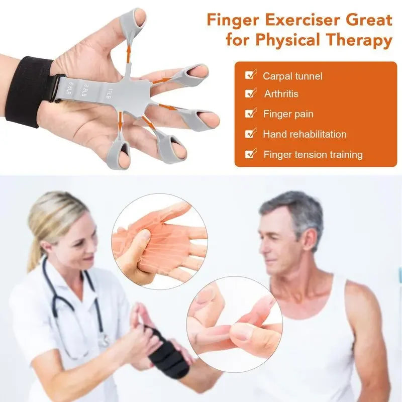 Finger Gripper Exerciser – 6 Resistance Levels for Hand Strength, Guitar Training & Recovery