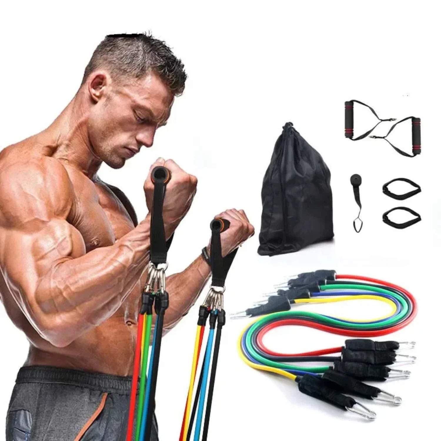 Premium Resistance Bands Set – Elastic Latex Tubes for CrossFit, Bodybuilding & Home Workouts – Ultimate Pull Rope Pedal Exerciser