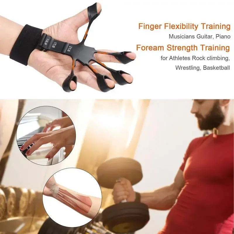 Finger Gripper Exerciser – 6 Resistance Levels for Hand Strength, Guitar Training & Recovery