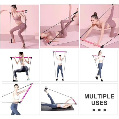 Ultimate Pilates Bar & Resistance Rope Set for Full-Body Fitness and Stretching