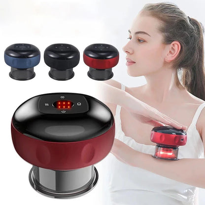 Smart Electric Cupping Massage Device – Heating & Suction Body Scraping Therapy for Back, Neck & Arm Relief