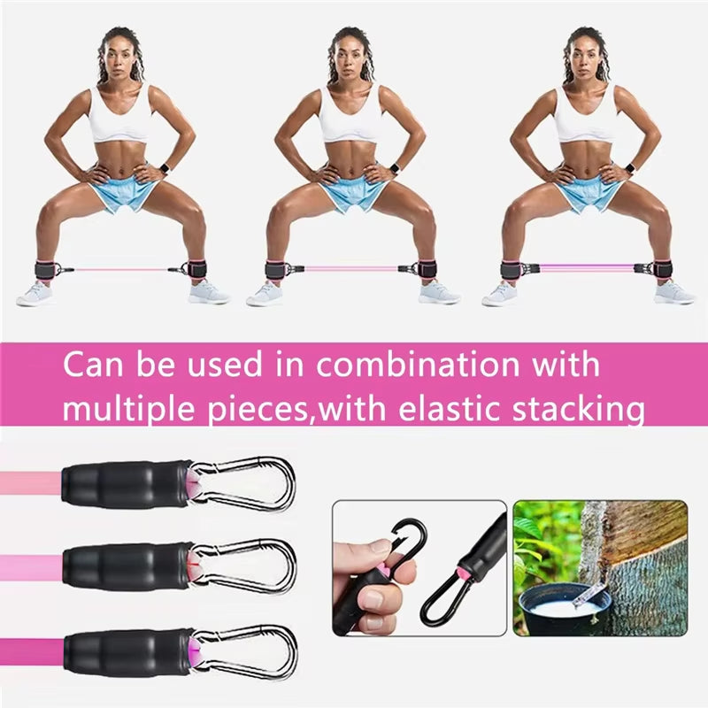 Premium Resistance Band Set with Ankle Straps – Versatile Elastic Bands for Strength, Yoga, and Home Workouts for Men & Women